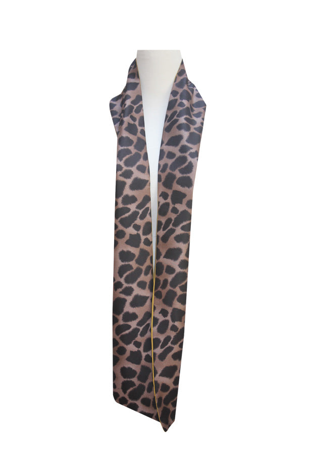 Long two meter black and tan animal print scarf, Citizen Women