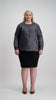 Woman wears double layered high waisted black pencil skirt Citizen Women 
