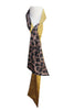 Long animal print scarf with mustard lining wrapped and tied at the neck, Citizen Women