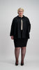 Woman wears black pencil skirt with black Bull denim jacket Citizen Woman 