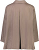 Back view of taupe swing jacket with inverted pleat, Citizen Women