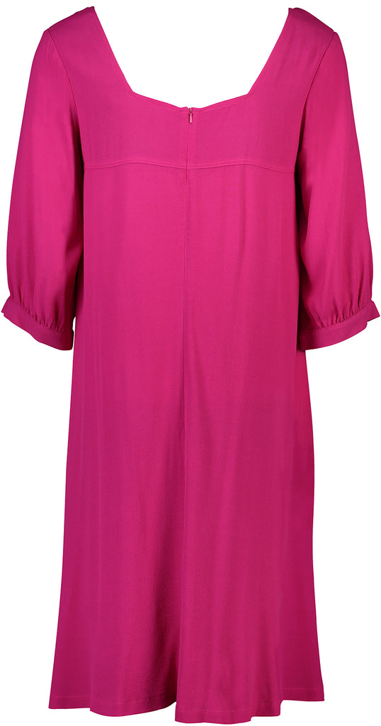 Back view Pink coloured viscose dress with invisible zip in back Citizen Women